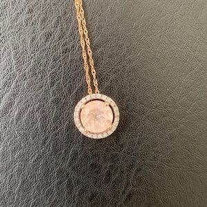 Diamond and morganite necklace in rose gold